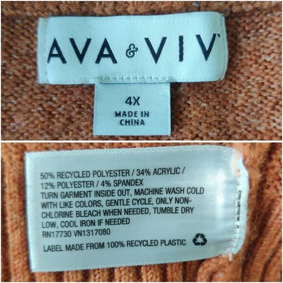 Ava & Viv pullover mock neck sweater sz 4X - Picture 10 of 11